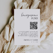 Flitterwochenfonds QR Code Sign, Hochzeit Einladung