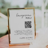 Flitterwochenfonds QR Code Sign, Hochzeit Einladung