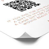 Flitterwochenfonds QR Code Sign, Minimalistische H Poster (Ecke)