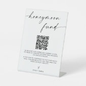 Flitterwochenfonds QR Code Sign, Minimalistische H Sockelschild (Vorderseite)
