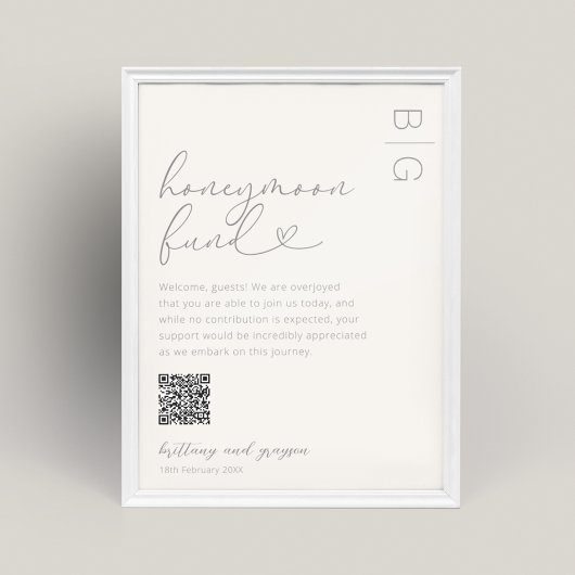 Flitterwochenfonds QR Code Wedding Poster