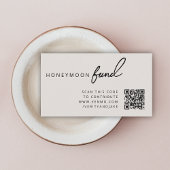 Flitterwochenfonds QR Code Wedding Registry Neutra Begleitkarte