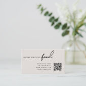 Flitterwochenfonds QR Code Wedding Registry Neutra Begleitkarte (Stehend Vorderseite)