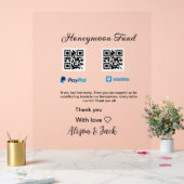 Flitterwochenfonds venomo paypal donation Q R paar Acrylschild (Hochzeit)