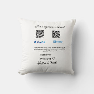 Flitterwochenfonds venomo paypal donation Q R paar Kissen