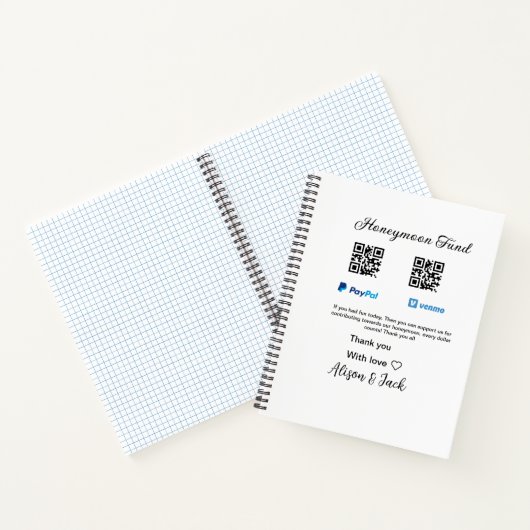 Flitterwochenfonds venomo paypal donation Q R paar Notizblock (Innenseite)