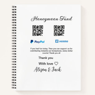 Flitterwochenfonds venomo paypal donation Q R paar Notizblock