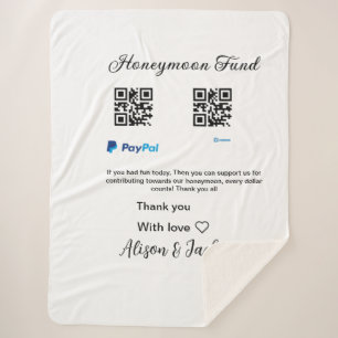 Flitterwochenfonds venomo paypal donation Q R paar Sherpadecke