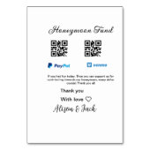 Flitterwochenfonds venomo paypal donation Q R paar Tischnummer (Vorderseite)