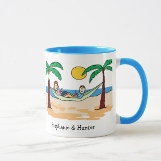 Flitterwochenpaare - personalisierte Cartoon-Tasse Tasse