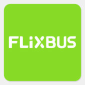 Flixbus-Sticker Quadratischer Aufkleber (Vorderseite)