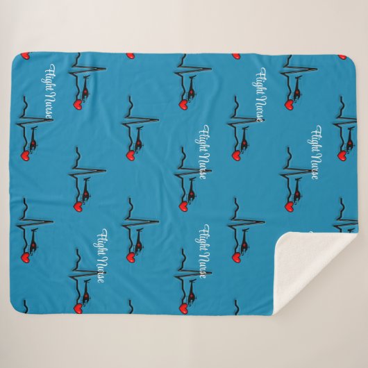 Fllight Nurse QRS & Helicopter Blue Sherpadecke (Vorderseite (Horizontal))