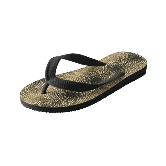 Fllip Flops - Muster für geometrische Sonnenblumen Kinderbadesandalen (Schrägansicht)
