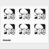 Flo Kiss meine Ritter! Quadratischer Aufkleber (Blatt)