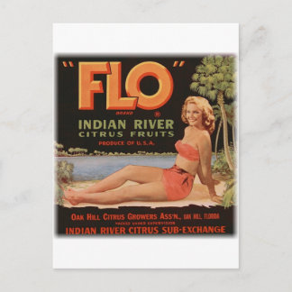 Flo Orange Vintag Postkarte