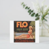 Flo Orange Vintag Postkarte (Stehend Vorderseite)