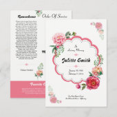 Floal Funeral Program Flyer Einladung (Vorne/Hinten)