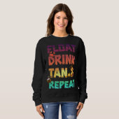 Float Drink Tan & Repeat Summer Vacation Beach Poo Sweatshirt (Vorne ganz)