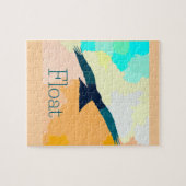 "Float" Ein stilisierter Vogel, der über Aquarellf Puzzle (Horizontal)