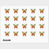Float Hope Retro Rainbow Butterfly Square Sticker (Blatt)