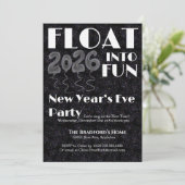 Float into Fun New Year’s Eve Invitation Einladung (Stehend Vorderseite)