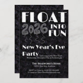 Float into Fun New Year’s Eve Invitation Einladung (Vorne/Hinten)