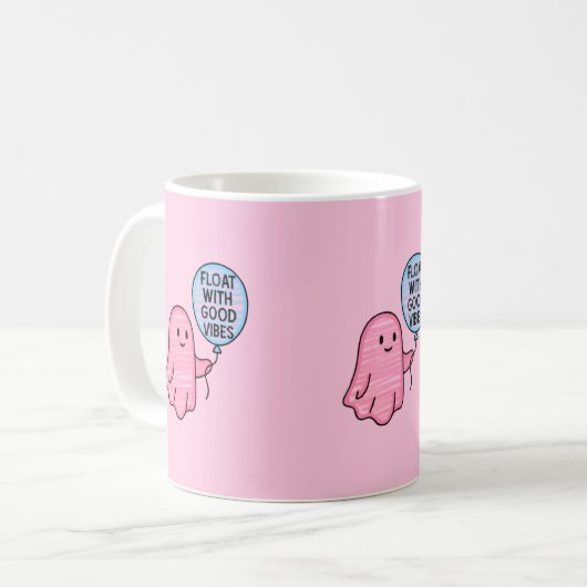 Float mit guten Vibes niedliches Bootdesign Kaffeetasse (Vorderseite Links)