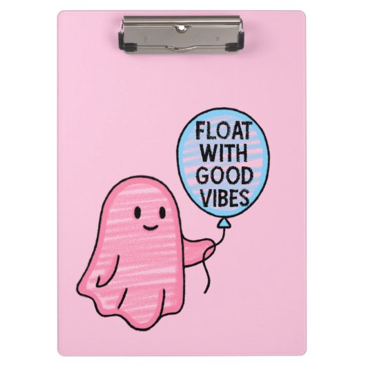 Float mit guten Vibes niedliches Bootdesign Klemmbrett (Vorderseite)
