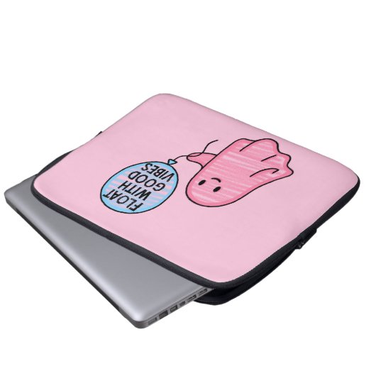 Float mit guten Vibes niedliches Bootdesign Laptopschutzhülle (Vorne Knopf)