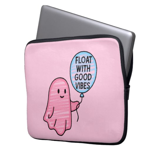 Float mit guten Vibes niedliches Bootdesign Laptopschutzhülle (Vorderseite Links)