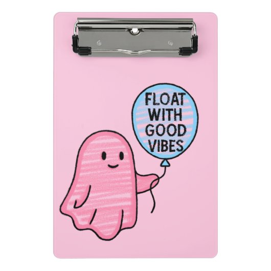 Float mit guten Vibes niedliches Bootdesign Mini Klemmbrett (Vorderseite)