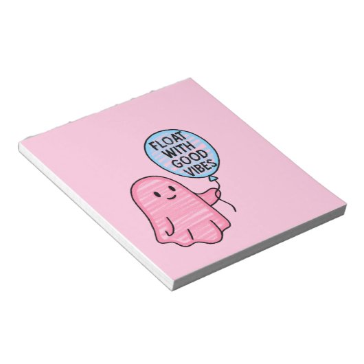 Float mit guten Vibes niedliches Bootdesign Notizblock (angewinkelt)