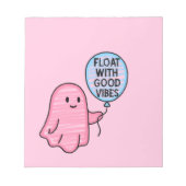 Float mit guten Vibes niedliches Bootdesign Notizblock (Vorderseite)