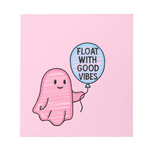 Float mit guten Vibes niedliches Bootdesign Notizblock (Vorderseite)