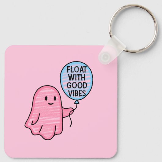 Float mit guten Vibes niedliches Bootdesign Schlüsselanhänger (Rückseite)
