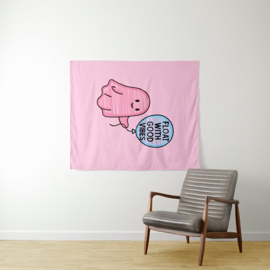 Float mit guten Vibes niedliches Bootdesign Wandteppich (Beispiel (Horizontal))