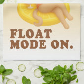 Float-Modus aktiviert: Sommerkatze-Limonaden-Poolp Geschirrtuch (Gefaltet)
