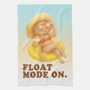 Float-Modus aktiviert: Sommerkatze-Limonaden-Poolp Geschirrtuch