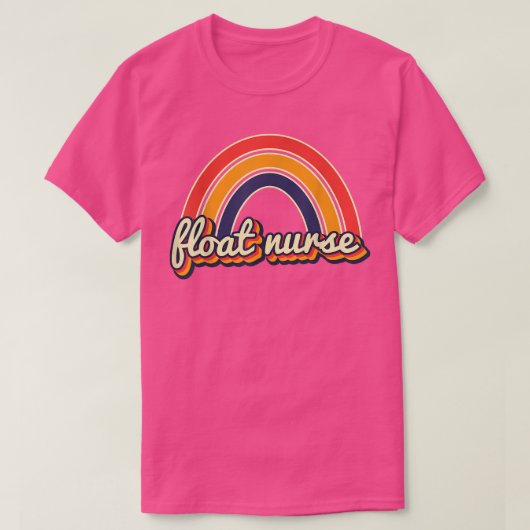 Float Nurse Nursing Retro Rainbow Float Pool Krank T-Shirt (Design vorne)