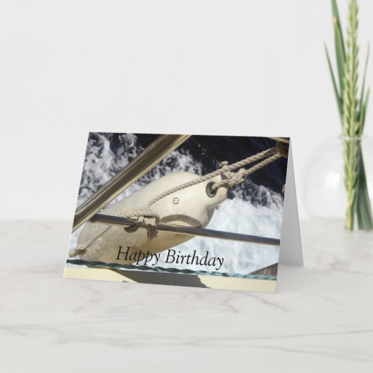 Float on a Boot at Sea Happy Birthday Card Karte (Vorderseite)