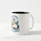 Float & Protect - Otter Vater Funny Zweifarbige Tasse (VorderseiteRechts)