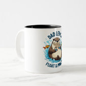 Float & Protect - Otter Vater Funny Zweifarbige Tasse (Vorderseite Links)