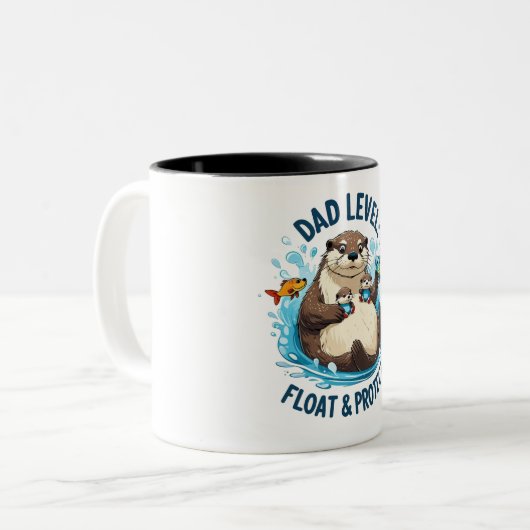 Float & Protect - Otter Vater Funny Zweifarbige Tasse (Vorderseite Links)