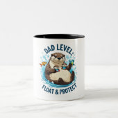 Float & Protect - Otter Vater Funny Zweifarbige Tasse (Mittel)