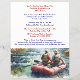 Float Trip Birthday Adventure Flyer