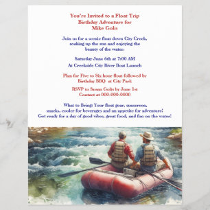 Float Trip Birthday Adventure Flyer
