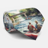 Float Trip Wasserfarbe Fluss Abenteuer Neck Tie Krawatte (Gerollt)