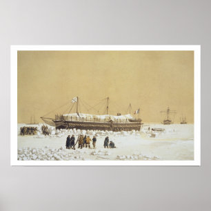 Floatbatterie La Tonnante im Eis vor Kil Poster