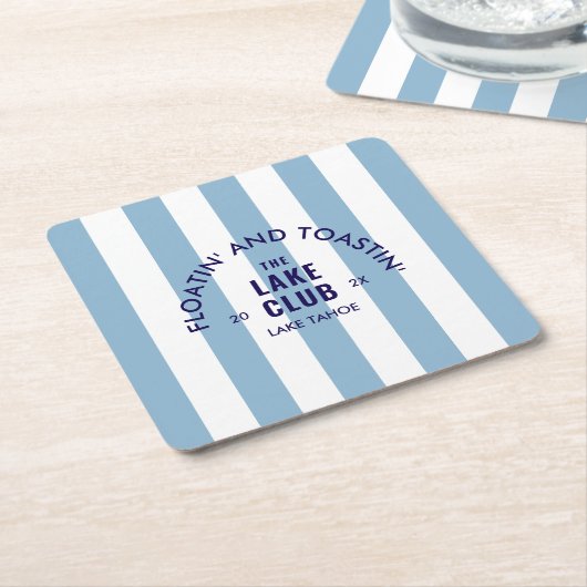 Floatin' and Toastin' Der Club Blue Strip Rechteckiger Pappuntersetzer (angewinkelt)