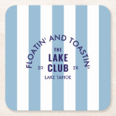 Floatin' and Toastin' Der Club Blue Strip Rechteckiger Pappuntersetzer (Vorderseite)